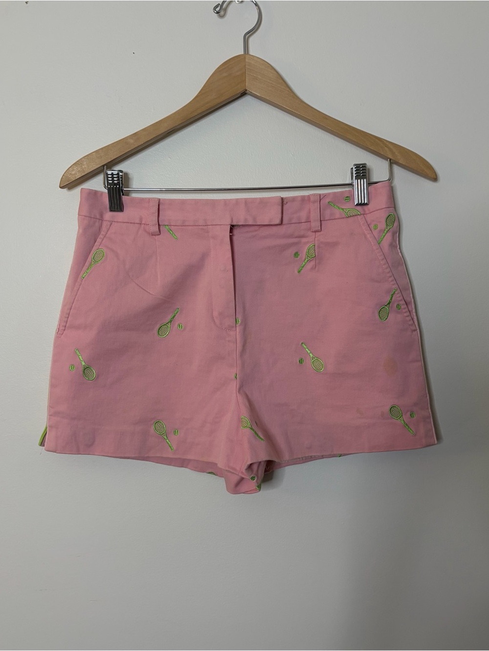 Lilly Pulitzer Pink Embroidered Tennis Racket Shorts size 6 - Picture 1 of 7